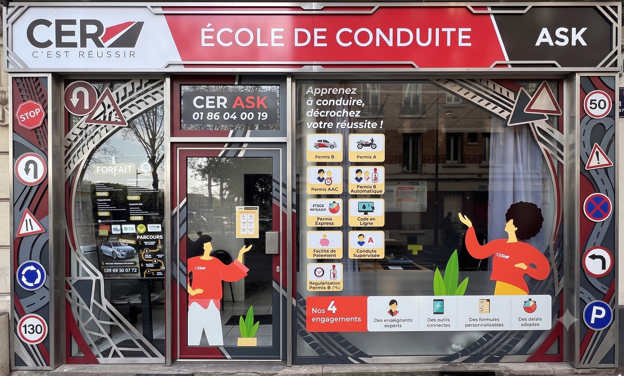 Vitrine de l'auto-ecole CER ASK